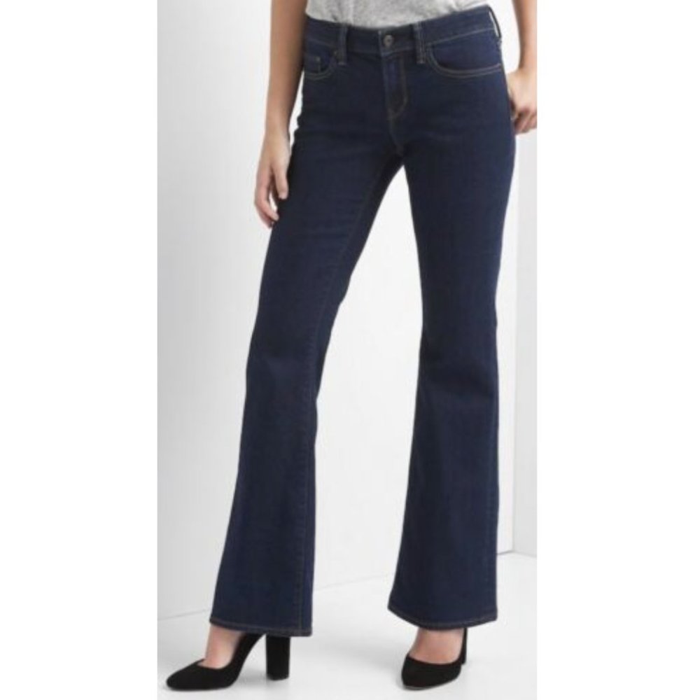 GAP 1969 Dark Wash Long & Lean Jeans 33 S 16 EUC